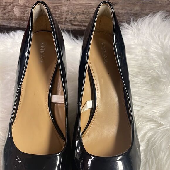 Merona Spike Heels Black Boardroom Chic Spike Heels Preppy Corpgore Size 9 1/2 - Picture 3 of 9
